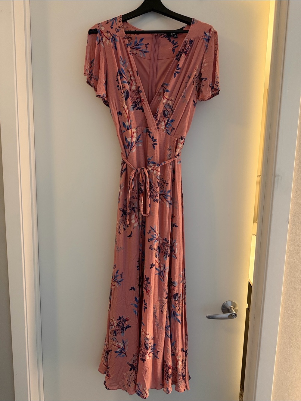 Lulu's Fiorire Rose Floral Print Faux Wrap Maxi Dress - Picture 3 of 10
